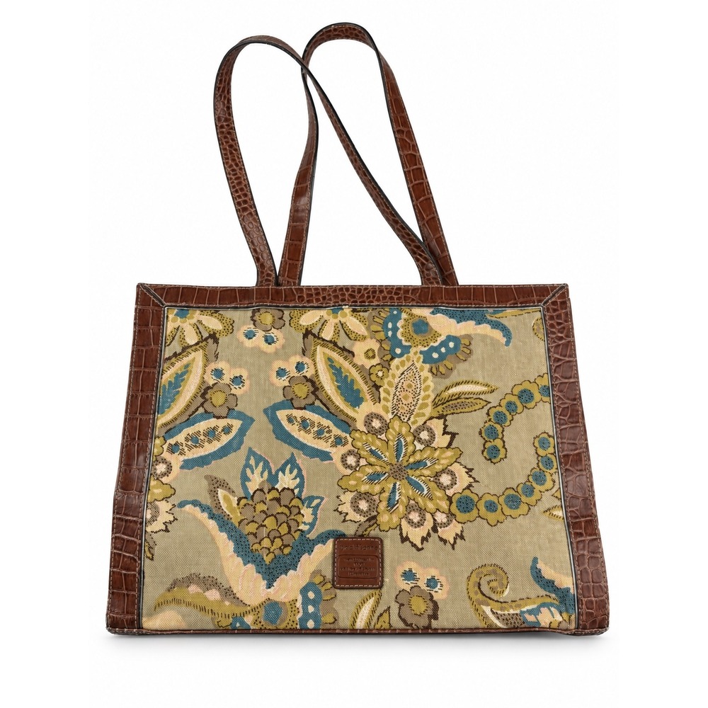 Liz Claiborne Vintage Y2K Floral Tapestry Brown Faux Shoulder Bag Purse